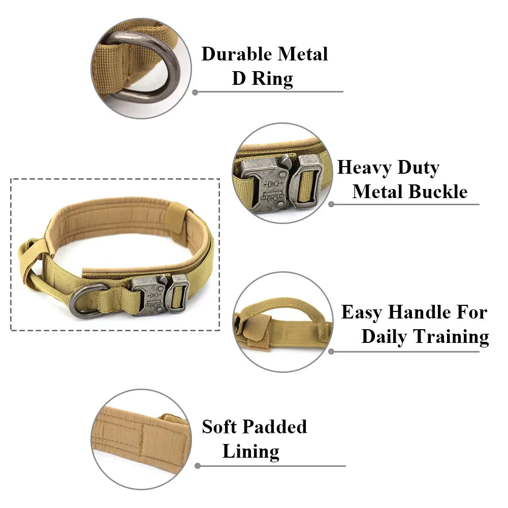 Petravel Adjustable Tactical Dog Collar And Leash Set