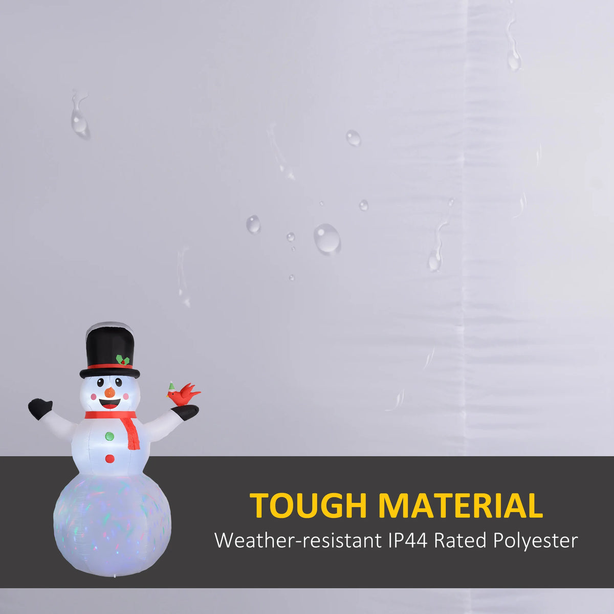 Outsunny Christmas Decorative Inflatable Snowman With Led Lights