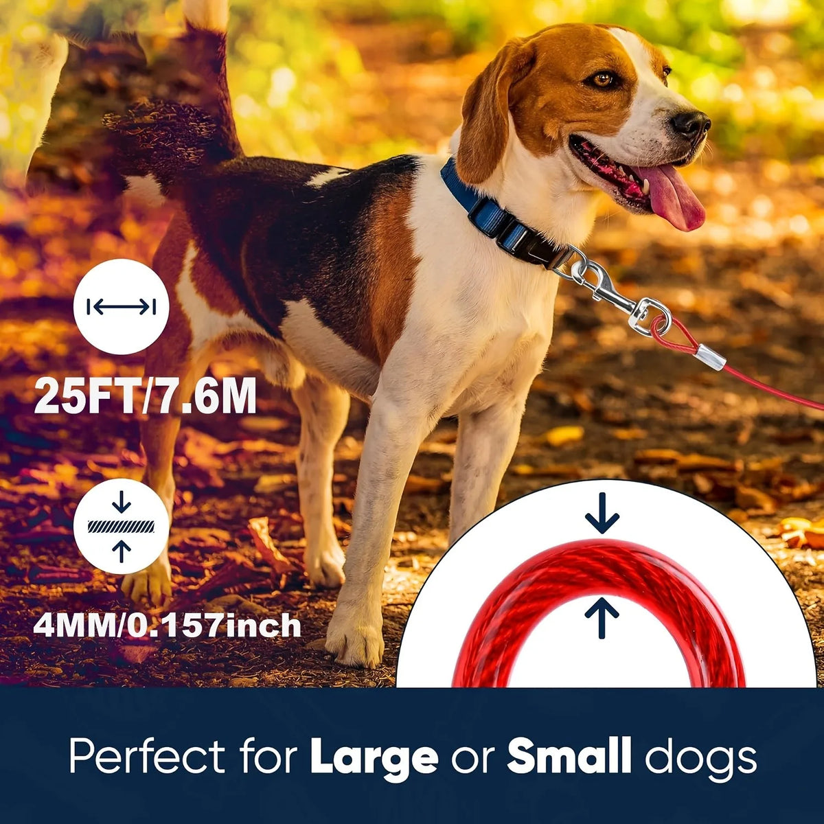 Heavy Duty Tangle Free Dog Run Cable Swivel Quick Release