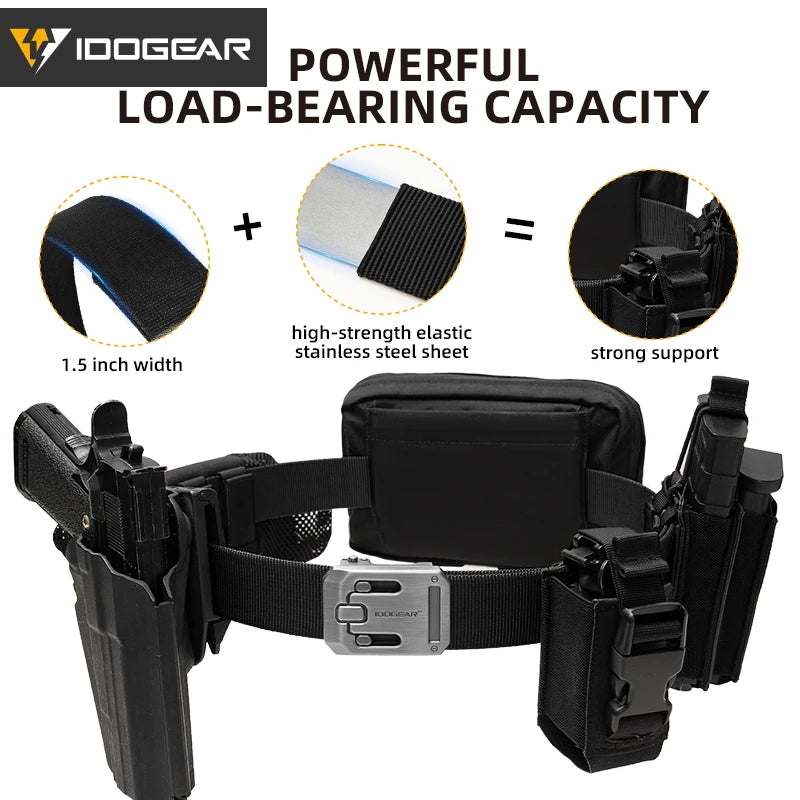 IDOGEAR 1000D Nylon Ratchet Belt No Holes Quick Release Buckle
