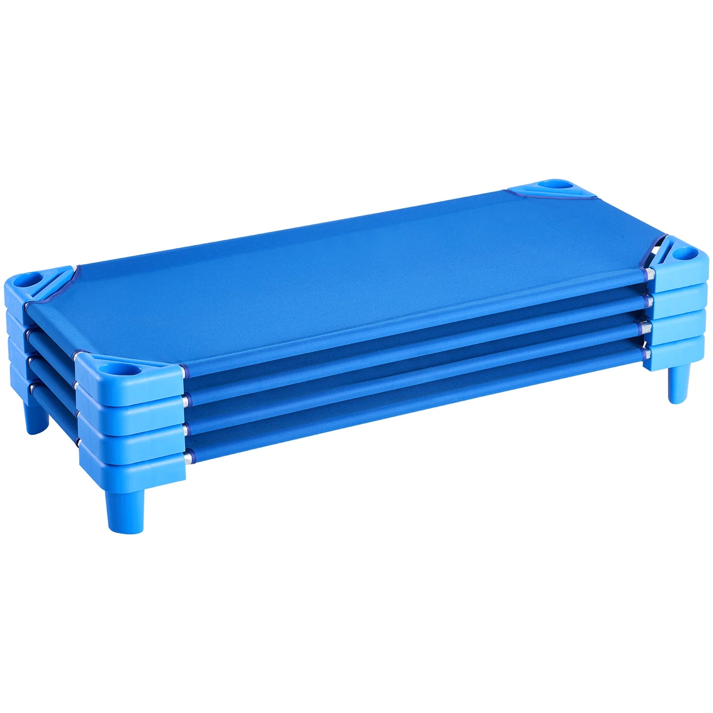 SucceBuy Stackable Kiddie Cot Pack of 4/6 Portable Toddler Nap Cots for Kids Preschool Classroom Daycare Beds for Sleeping Resting