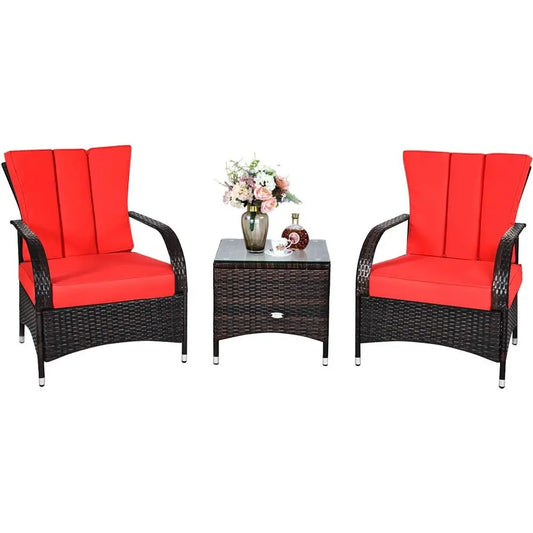 Outdoor Wicker Furniture Set With Cushions And Coffee Table