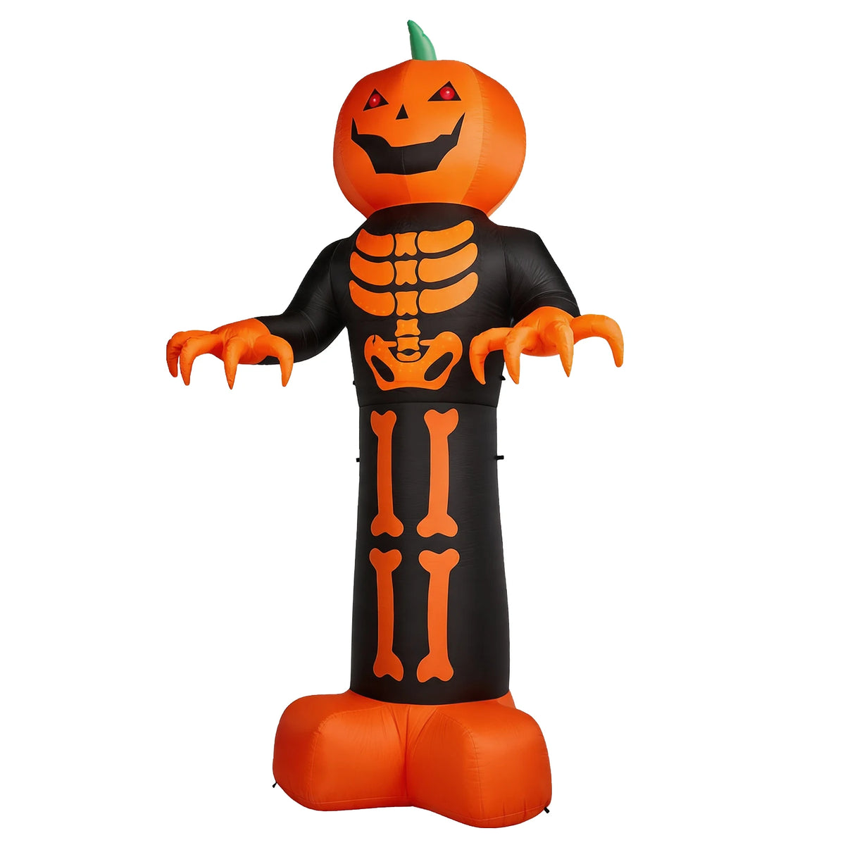 Inflatable Halloween Grim Reaper Decor With Skeleton Ribs And Pumpkin