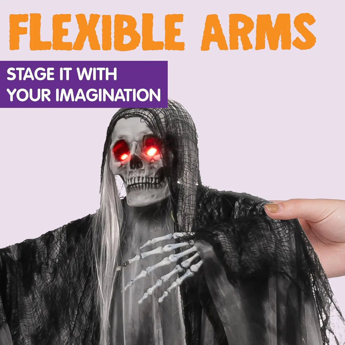 59” Animated Hanging Grim Reaper Halloween Outdoor Decorations with Voice Control Glowing Eyes and Creepy Sound Halloween Decoration for Haunted House Prop Graveyard Lawn Indoor Party Supplies