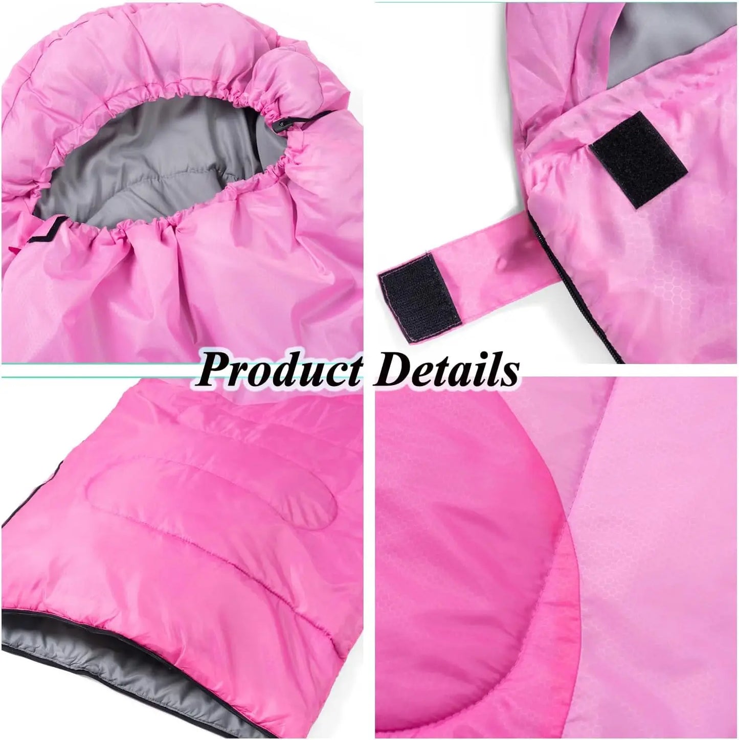3 Season Sleeping Bag for Adults Kids Camping Hiking Lightweight Portable with Compression Sack