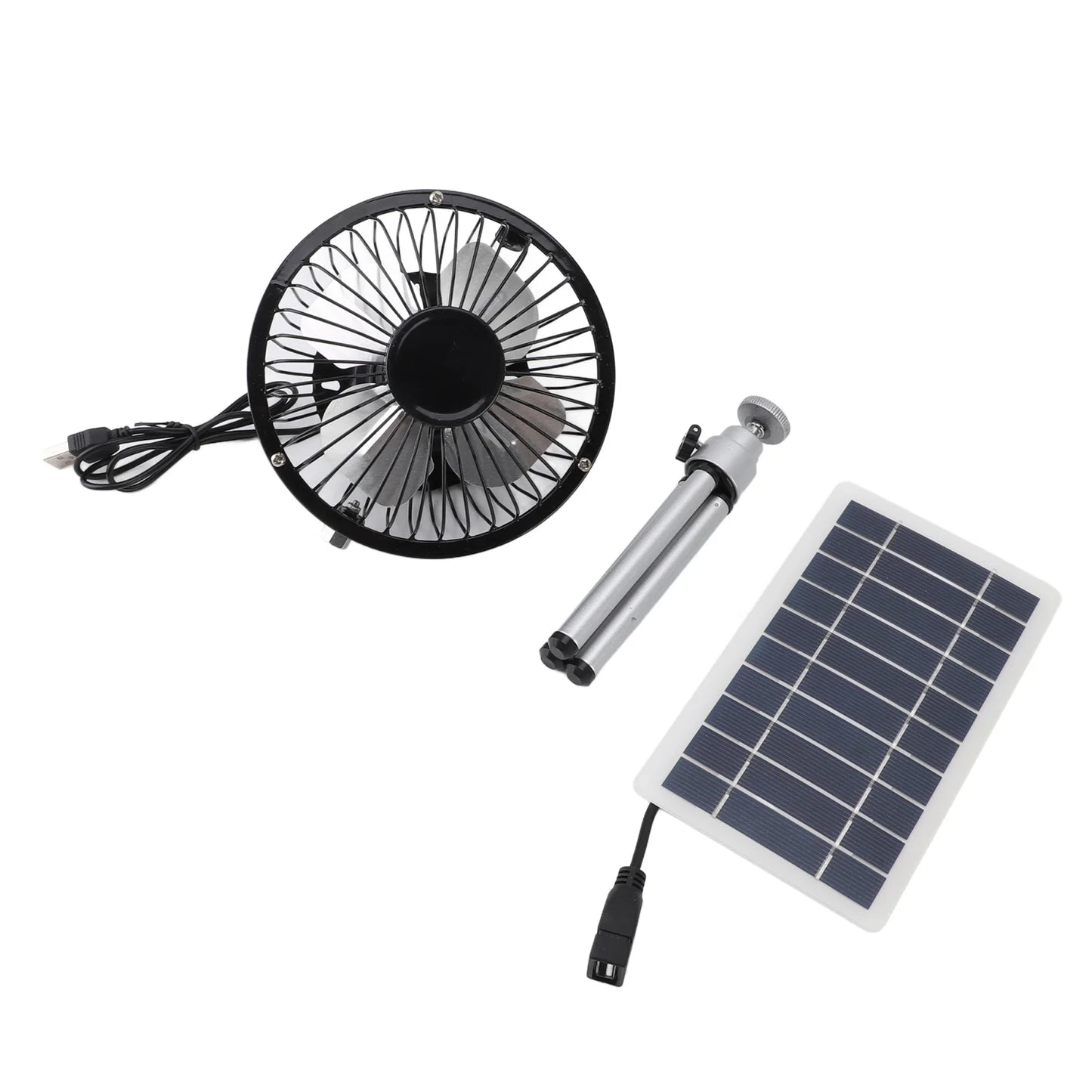 Solar Panel Powered Fan Quiet  Monocrystalline Silicon Portable Solar Vent  Friendly with Stand for Pet House