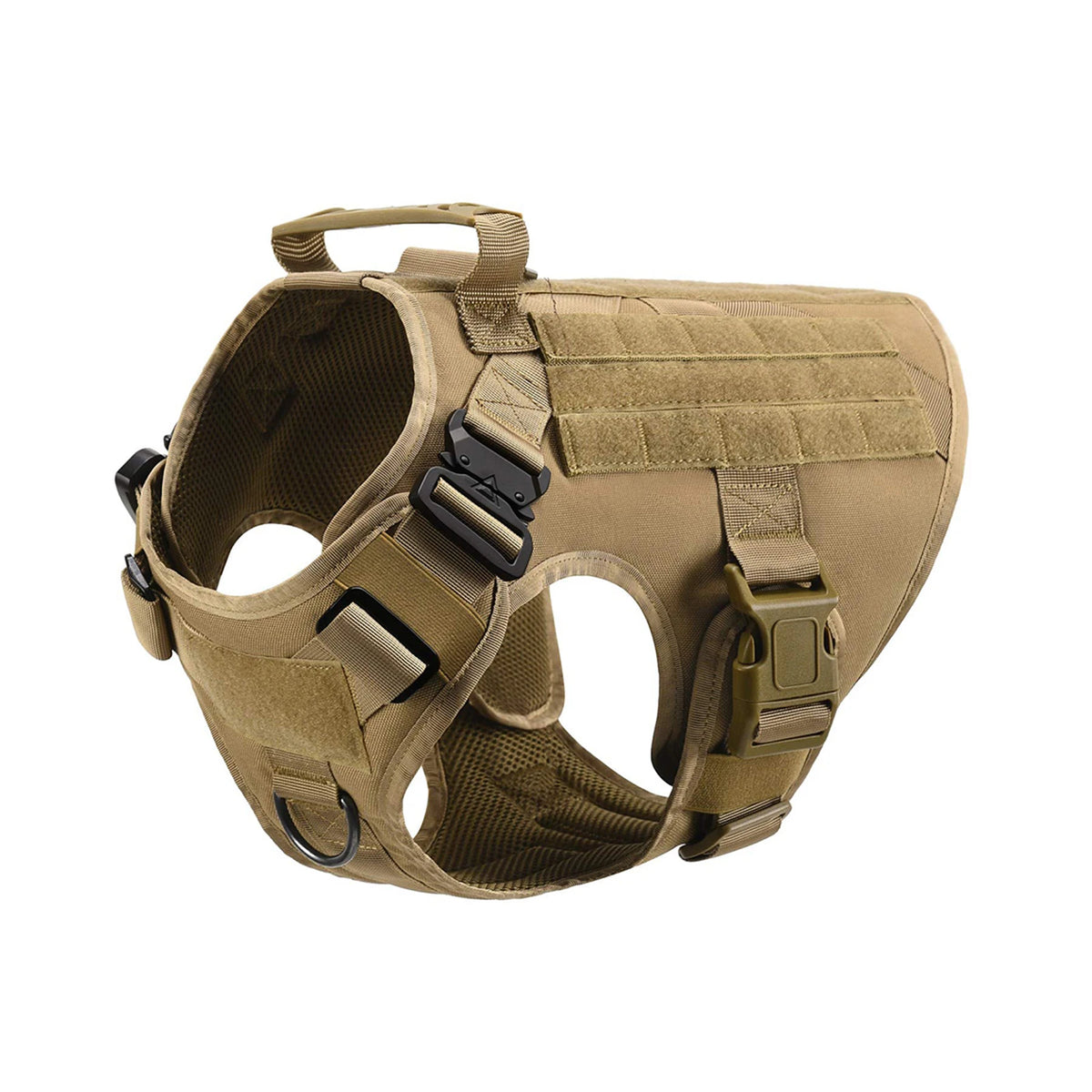 Pettravel Tactical Dog Harness With Padded Molle Pouch