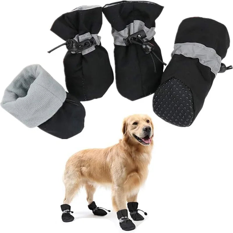 All Weather Dog Boots, Waterproof & Windproof for Outdoor Adventure, Reflective Design, Easy On/Off, Keep Paws Clean and Dry