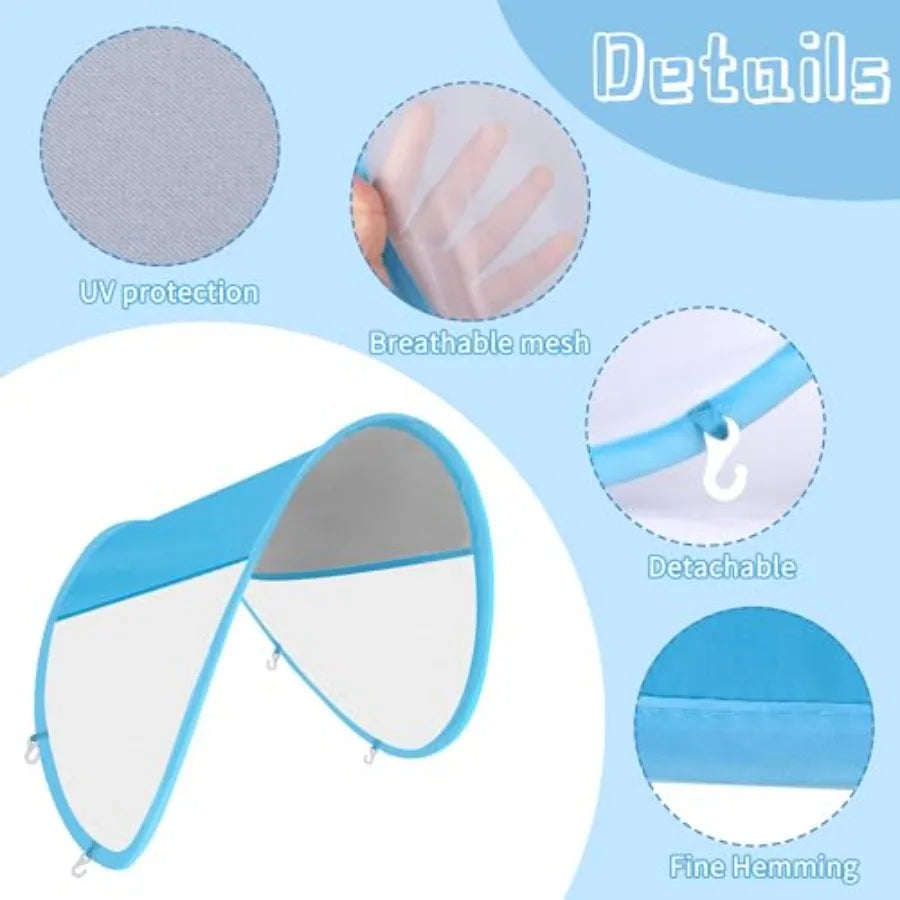 2 Pack Baby Swim Float Removable Canopy-Sun Protection Canopy for Baby-UPF50+ Proof Canopy-Sunscreen Coating, Compatible for Ma