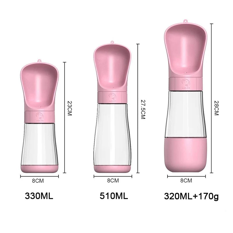 Portable Pet Water Bottle And Food Container Travel Dispenser
