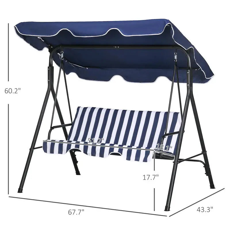 Cushioned Outdoor Patio Swing Chair With Adjustable Canopy