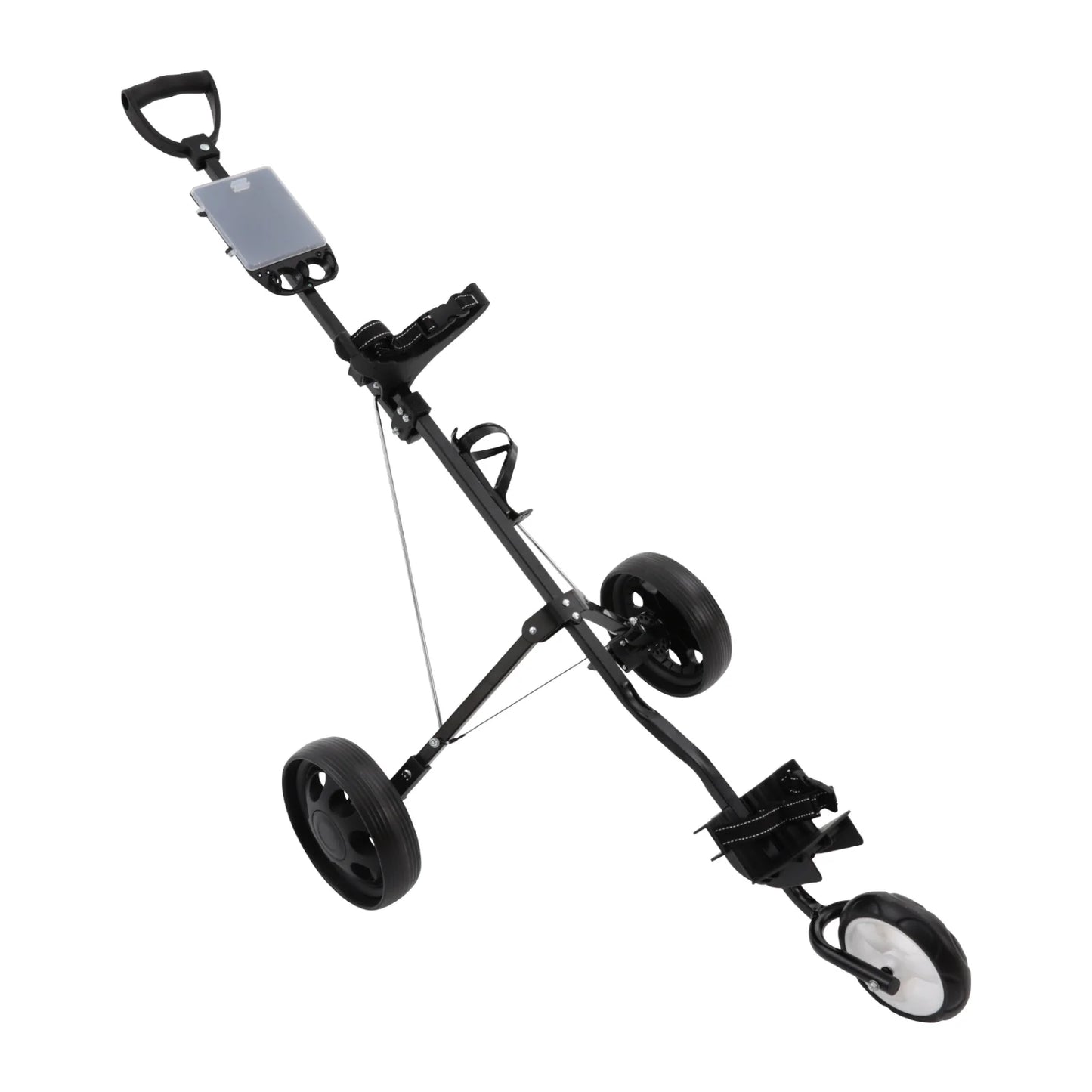 Three Wheel Golf Push Cart Folding Aluminum Frame Cup Holder