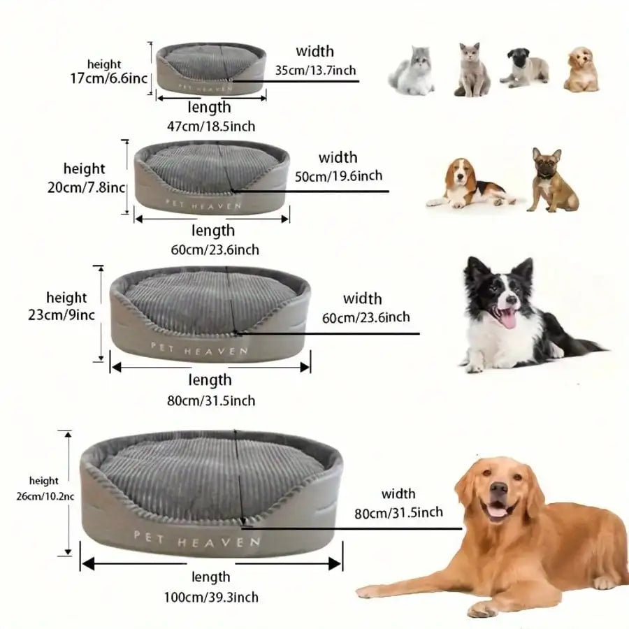 Machine Washable Plush Pet Bed For Indoor Dogs And Cats