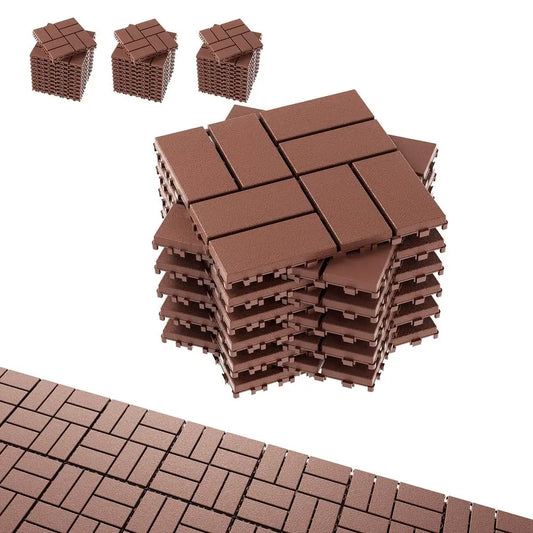 Interlocking Deck Tiles Outdoor All Weather Patio 44 Pack