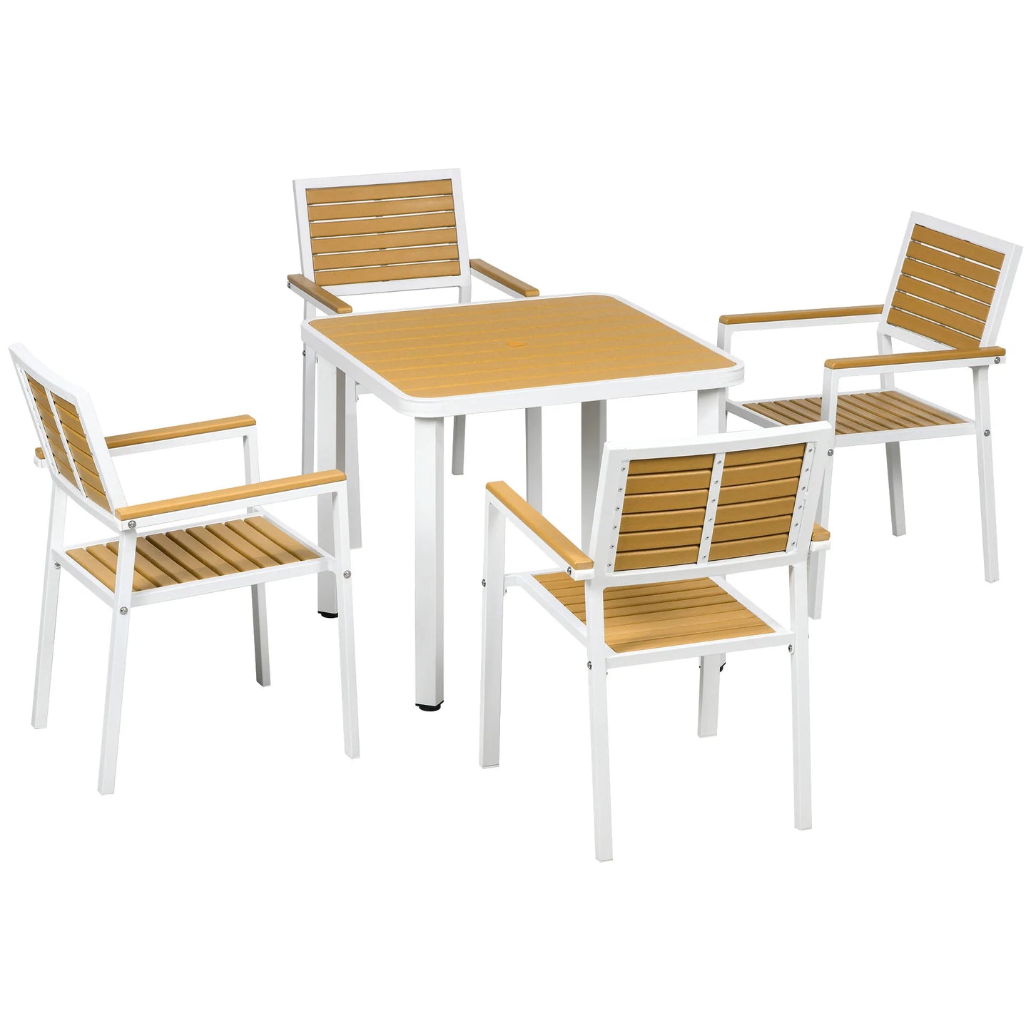 Outdoor Table And Chairs Patio Dining Set With Umbrella Hole