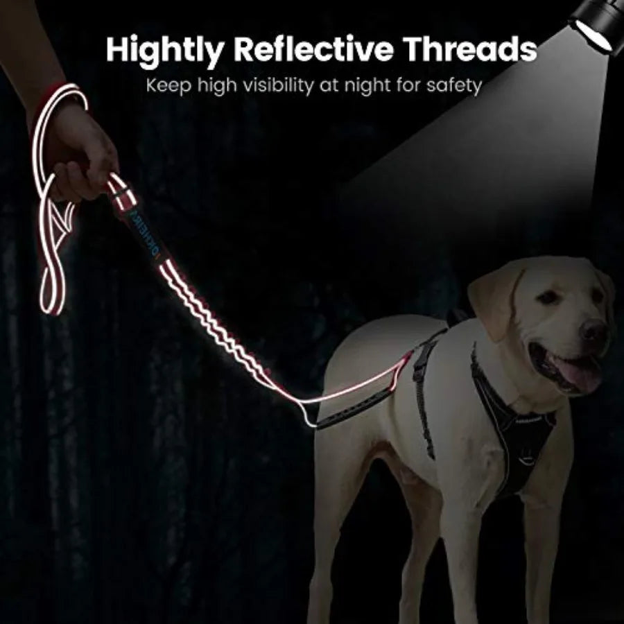 6Ft/4Ft Dog Leash Rope for Large Dogs, Heavy Duty with Comfortable Padded Handle and Highly Reflective Threads, 4-in-1 Multifun