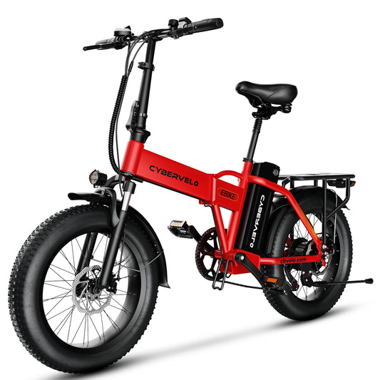 Cybervelo 1000W Peak High-speed Brushless Folding 20 Inch Fat Tire Electric Bike for Adults 48V 20.8Ah/50Ah Removable Battery 80 Miles Range Commuter E-Bicycle EK4