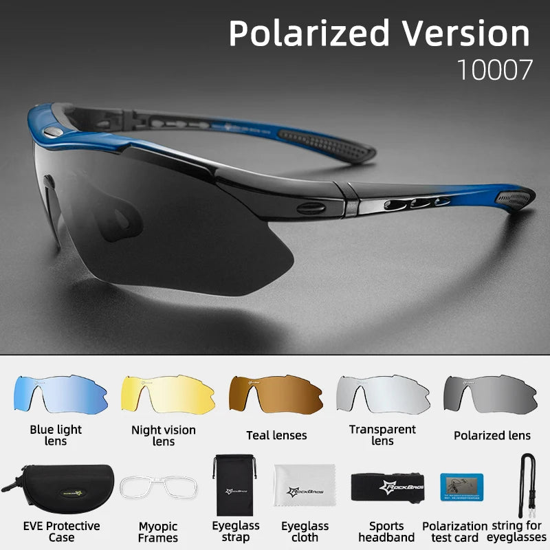 ROCKBROS Cycling Glasses Bike Bicycle Glasses MTB Road Cycling Glasses UV400 Sunglasses Myopia Frame MTB Mountain Bicycle Goggles