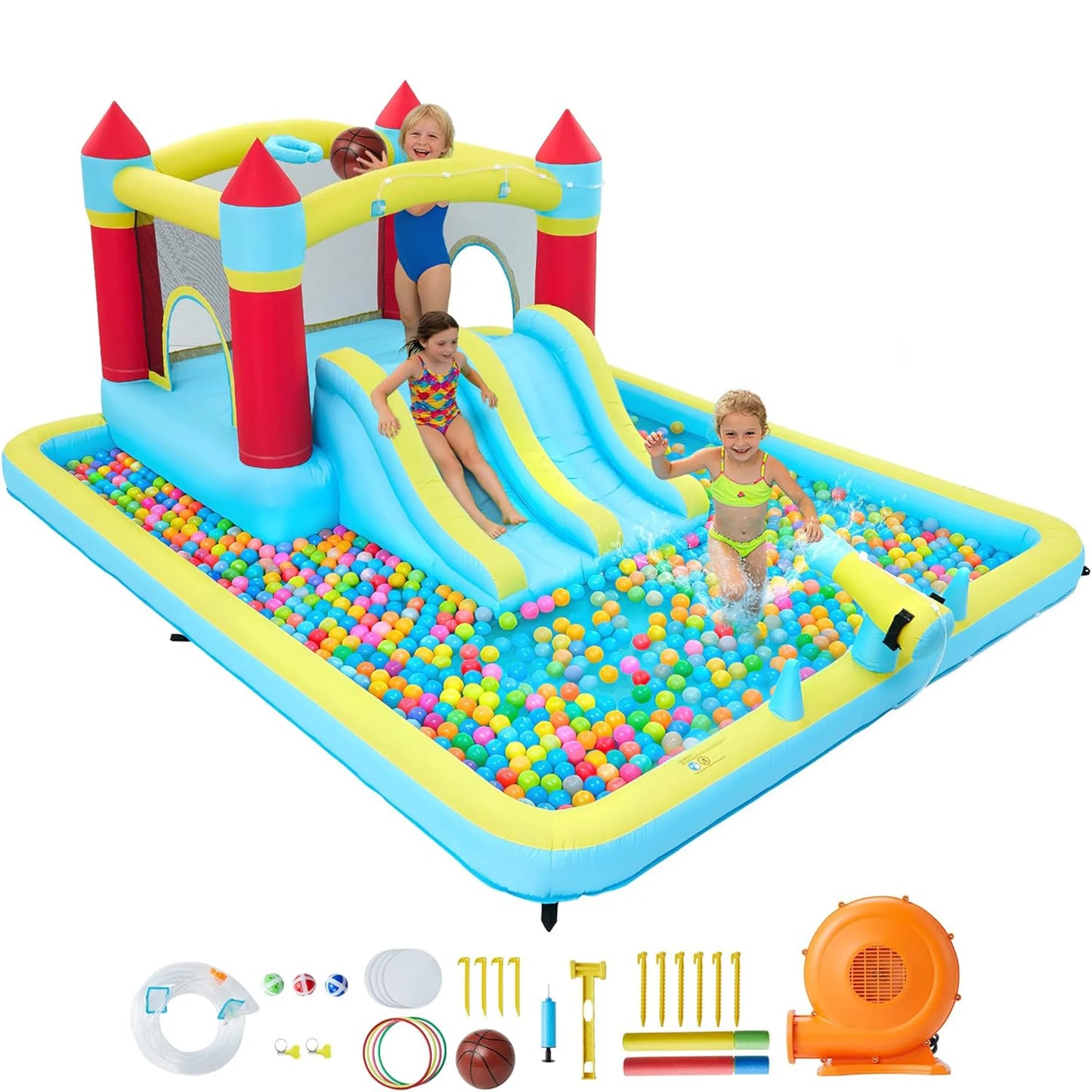 HiMISS Inflatable Bounce House With Slide For Kids