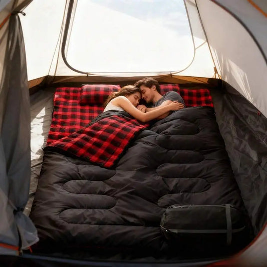 [Camping Sleeping Bag] Double Sleeping Bag For Adults With 2 Pillows 2 Person Sleeping Bags Camping XXL Queen Size Two Person Sl