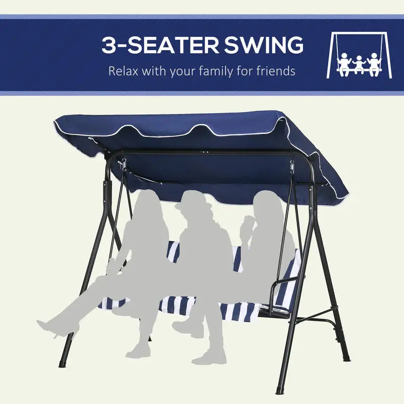 Cushioned Outdoor Patio Swing Chair With Adjustable Canopy