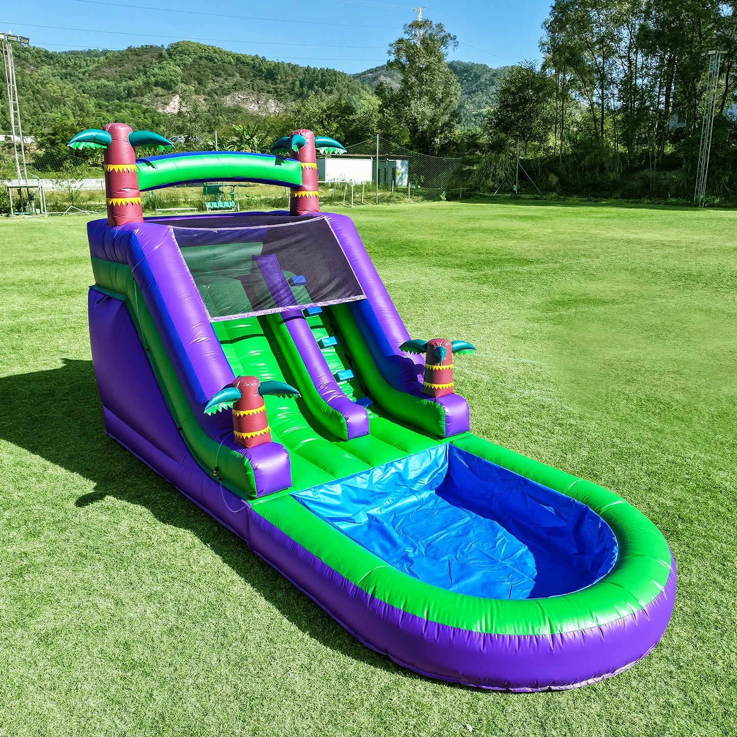 King Inflatable Water Slide Bounce House With 1100W Blower