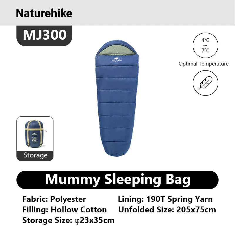 Naturehike Mummy Sleeping Bag MJ300 MJ600 Ultra Winter Warm For Adults