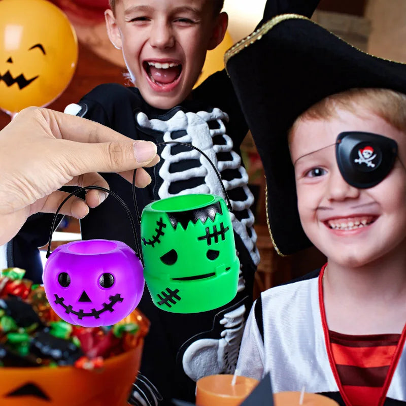 1-6Pcs Halloween Party Candy Bucket Pumpkin Gift Box Container Trick or Treat Cookie Snack Holder Decoration Props Kids Favors