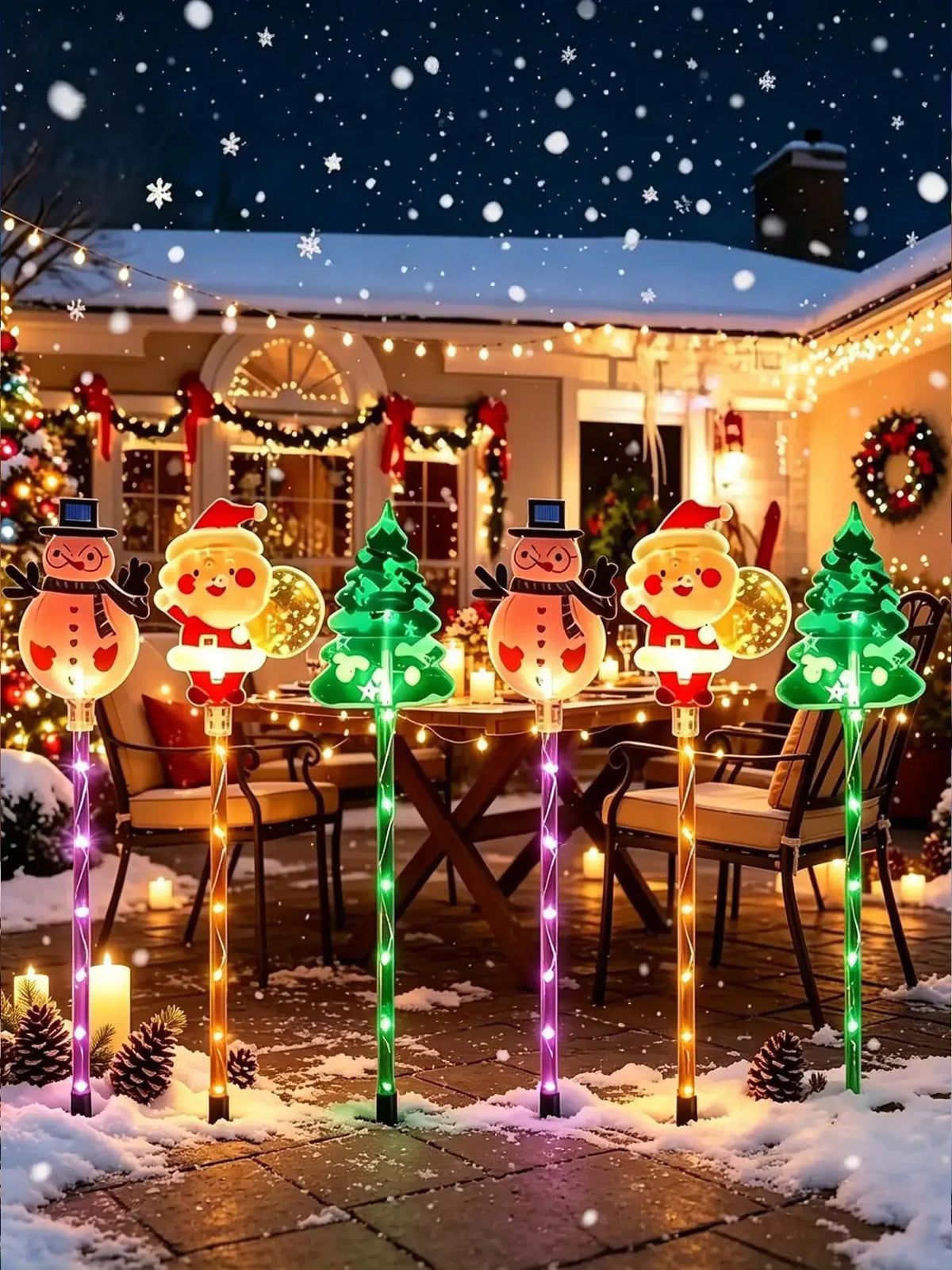 Solar Powered Outdoor Christmas Garden Lights With 8 Modes