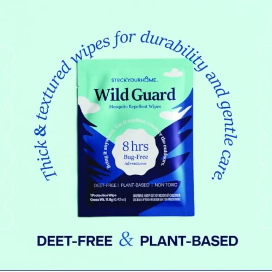 Wild Guard Mosquito Repellent Wipes Deet Free For Travel Use