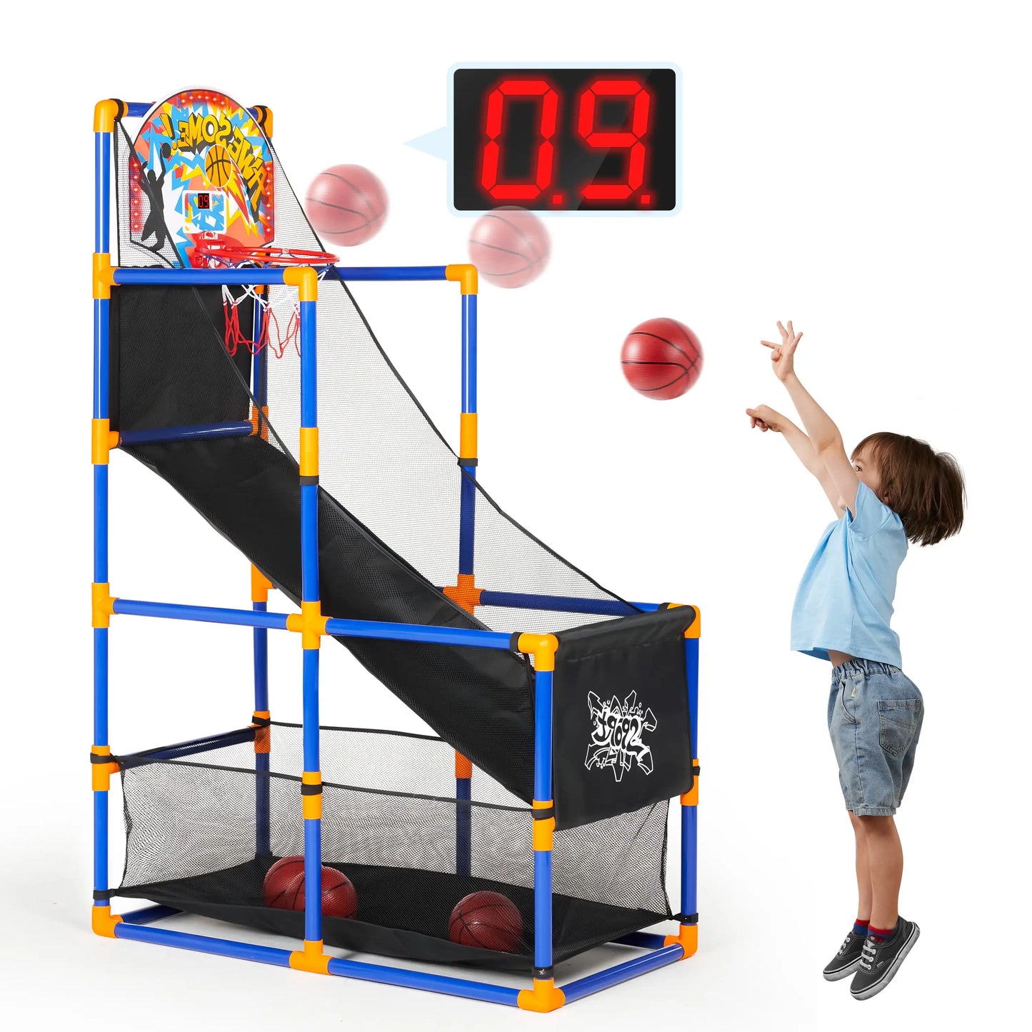 Joyfy LED Scoring Arcade Basketball Game With Adjustable Height