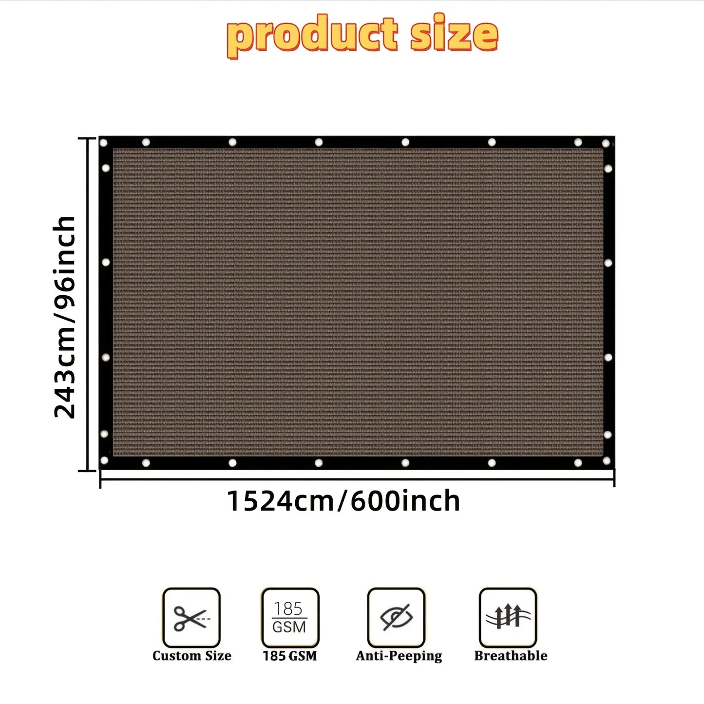 8x50ft Fence Privacy Screen Heavy Duty Windscreen Fence Mesh Fabric Shade Net Cover Garden Wall Backyard Yard Pool