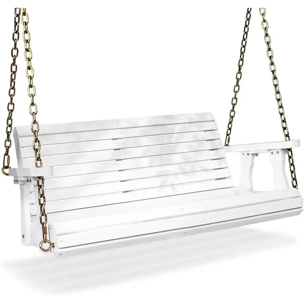 Upgraded Patio Wooden Porch Swing for Courtyard & Garden, Heavy Duty 880 LBS Swing Chair Bench with Hanging Chains for Outdoors