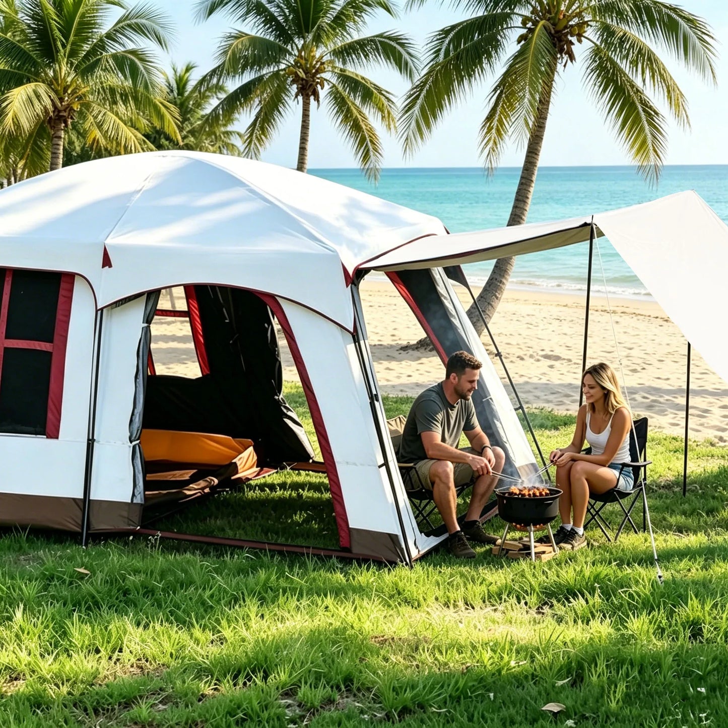 Multifunctional SUV Rear Tent With Front Sunshade And Ventilation Mesh