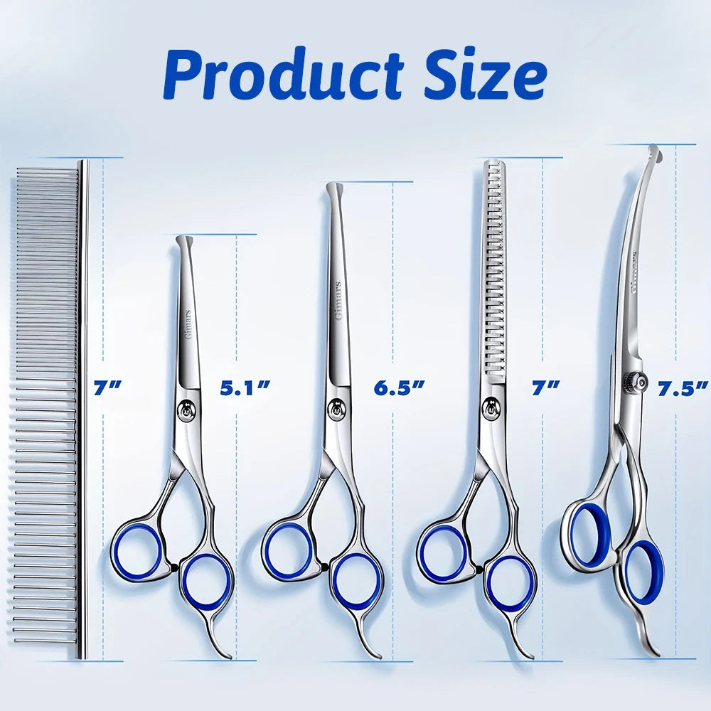 Professional 7 In 1 Stainless Steel Dog Grooming Scissors