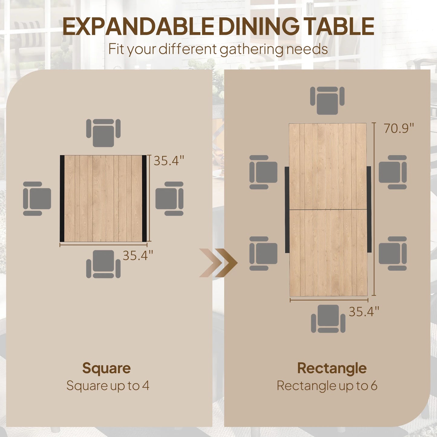 Expandable Aluminum Outdoor Dining Table
