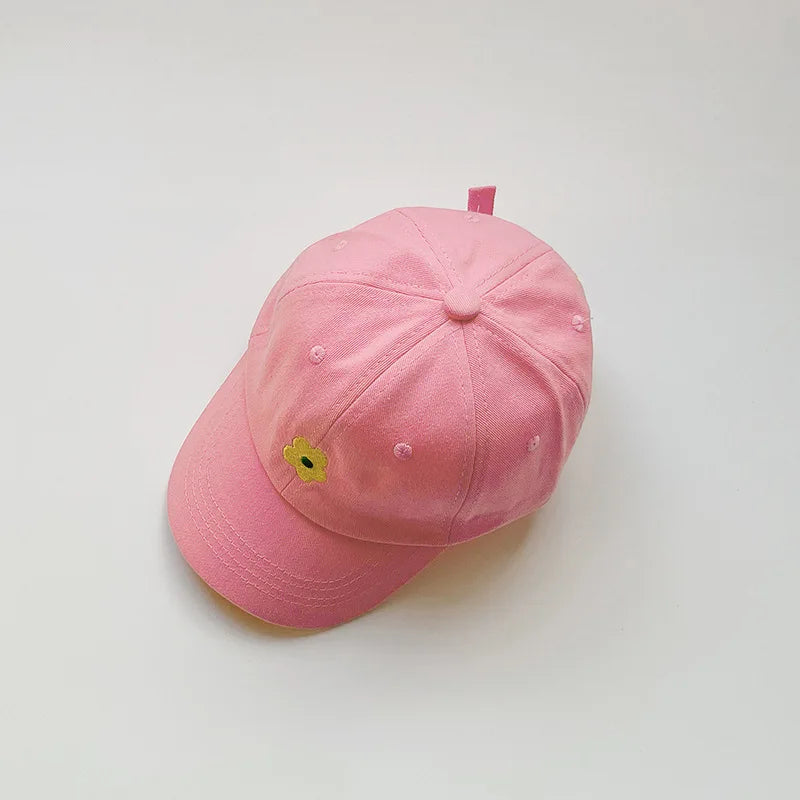Lovely Flower Children Baseball Cap Solid Color Kids Duck Tongue Hat 3-5 Years Boy Girl Baby Outdoor Sun Visor Cotton Peaked Hat