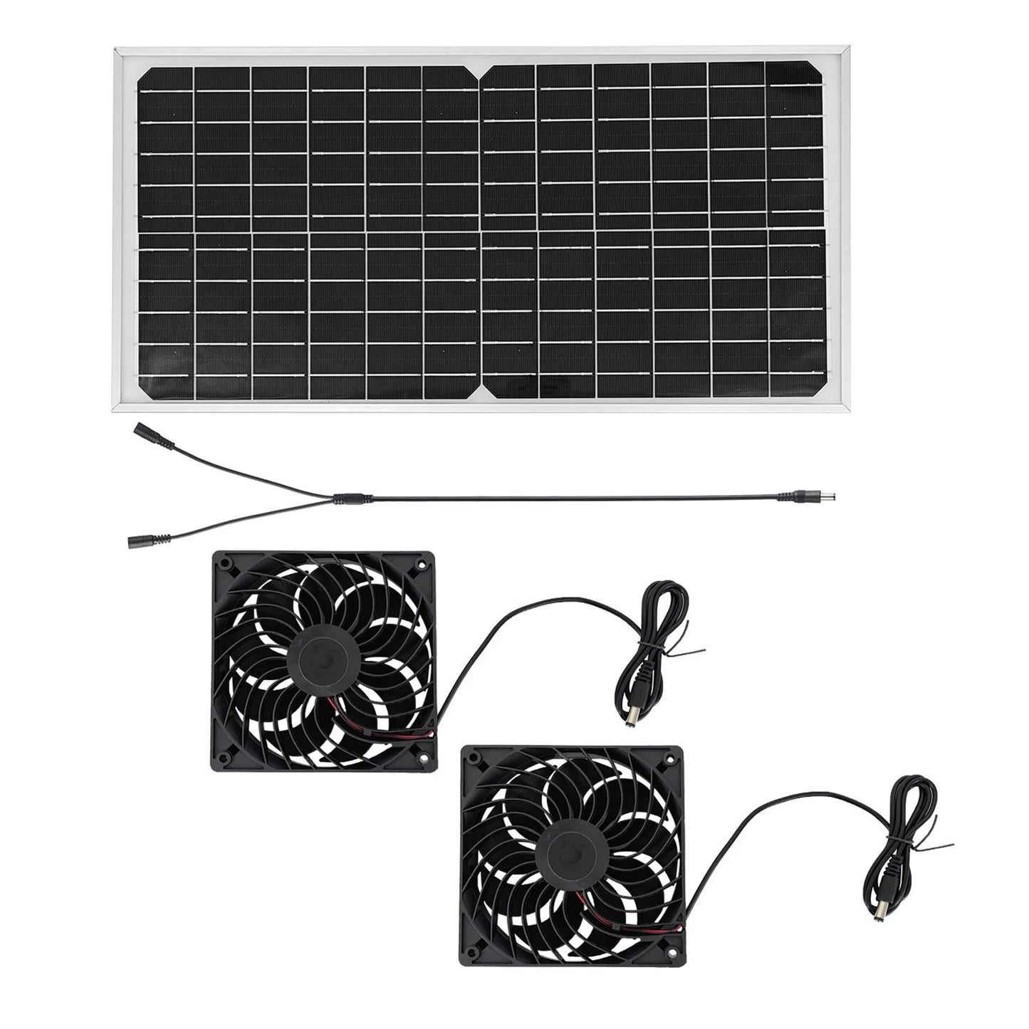 Solar Ventilation Fan Solar Exhaust Fan Kit Easy To Install High Efficiency with 16W Solar Panel for Greenhouse Chicken Coop