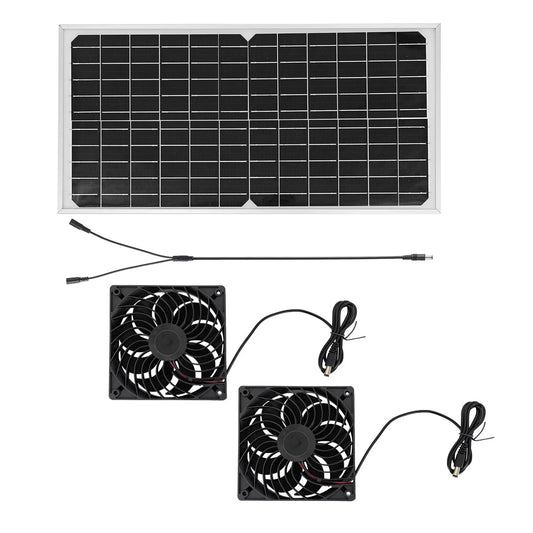 Solar Ventilation Fan Solar Exhaust Fan Kit Easy To Install High Efficiency with 16W Solar Panel for Greenhouse Chicken Coop