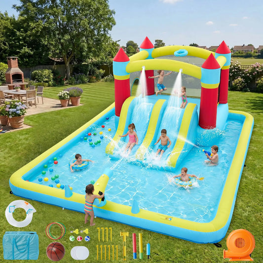 HiMISS Inflatable Bounce House With Slide For Kids