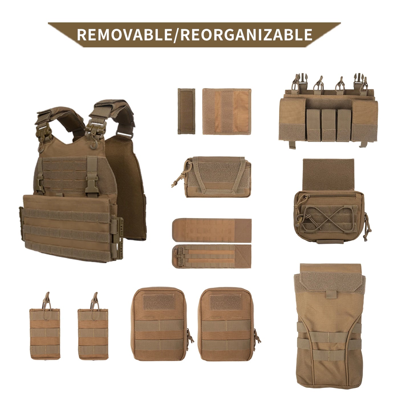 YAKEDA Quick Release Tactical Vest With MOLLE Gear