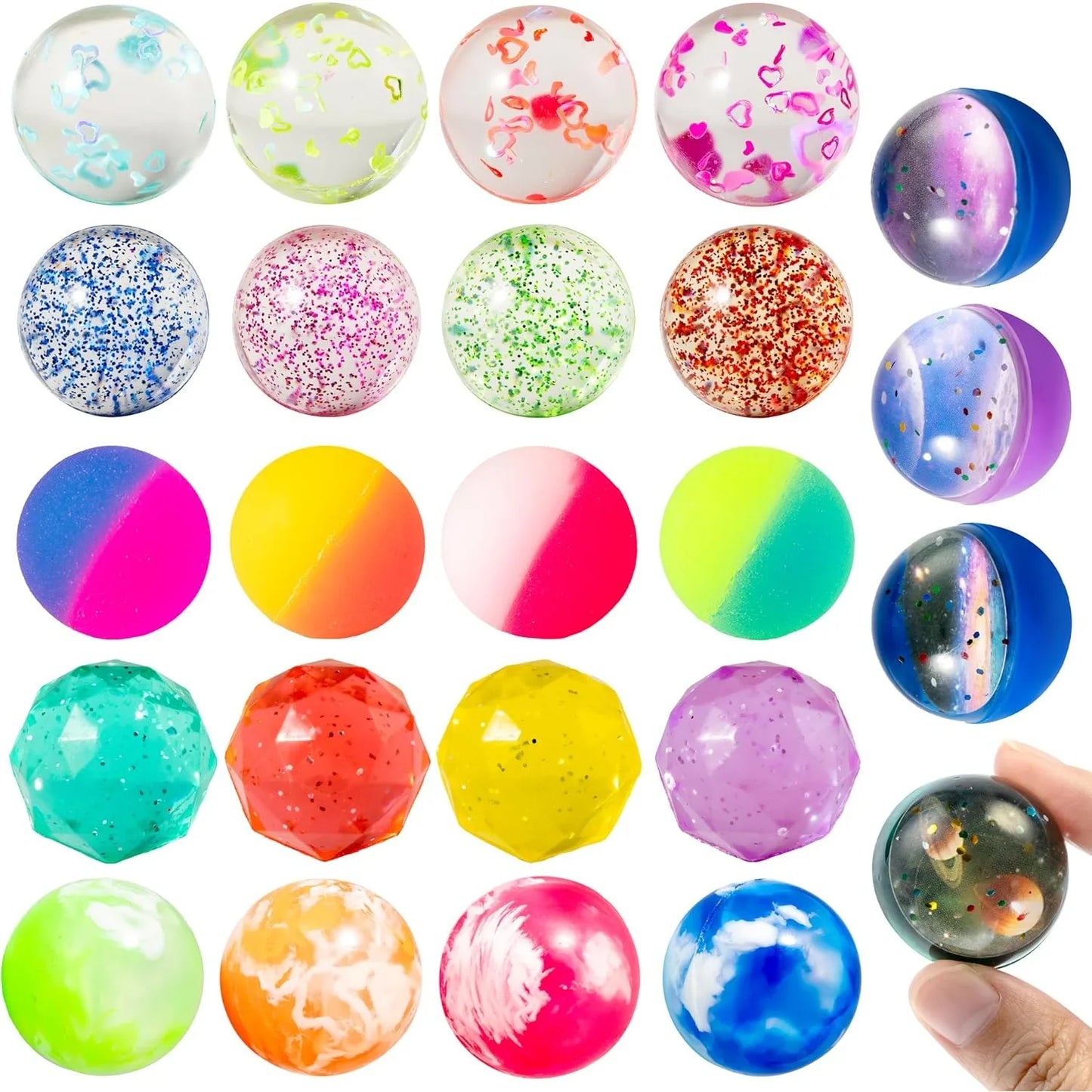 Joyfy Bouncy Balls Set 24 Count For Kids Party Favors