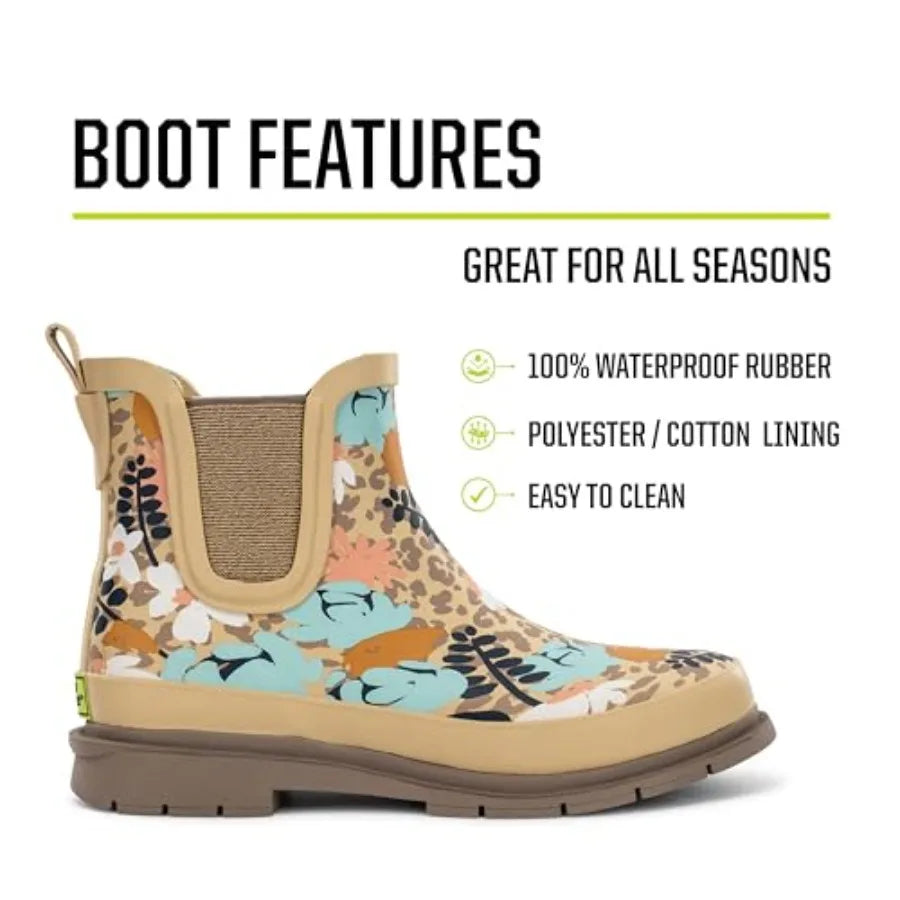 Women's Waterproof Chelsea Rain Boot With Elastic Gore Lug Outsole