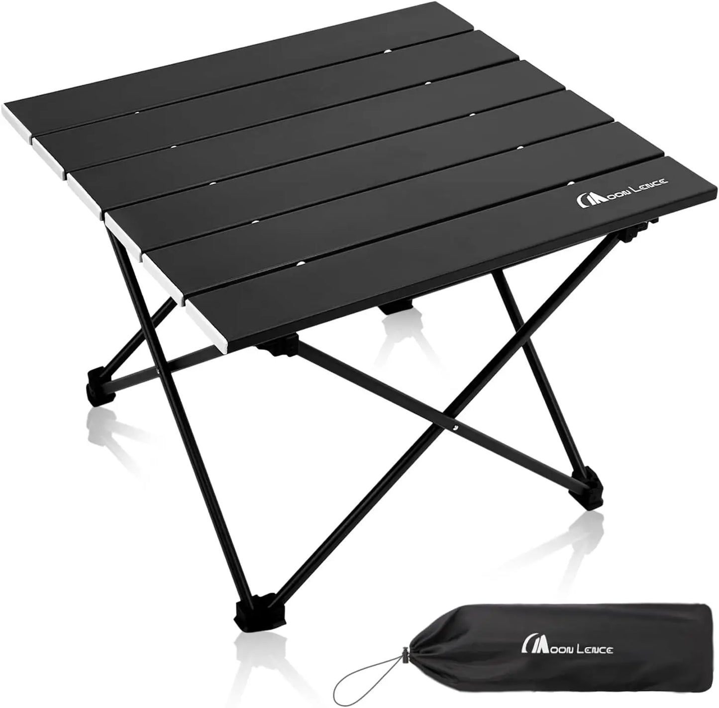 Ultralight Folding Camping Table, Compact,Portbale with Carry Bag, for Outdoor Cooking, Picnic, Camp, Boat, Travel (Black - S)