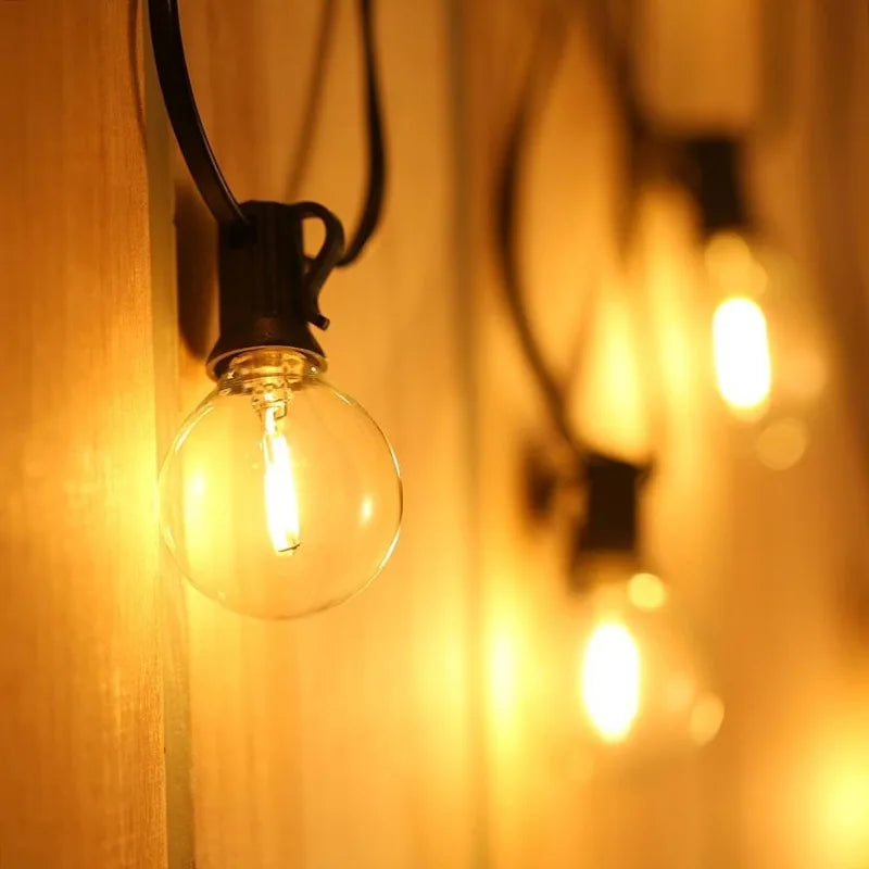 Led Globe String Lights - Outdoor Globe String Lights - 64ft String with G40 Globe Clear Bulb for Backyard Patio Christmas Decor