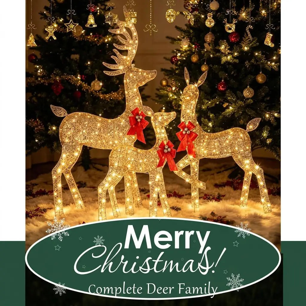 Lighted Christmas Reindeer Outdoor Garden Decor With Led Holiday Lighting