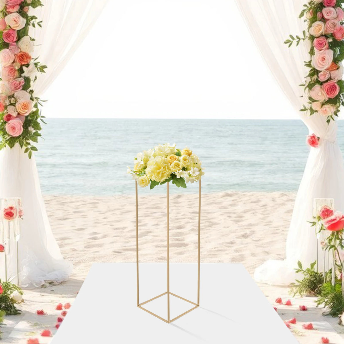 Modern Metal Floral Centerpiece Stand for Weddings and Banquets