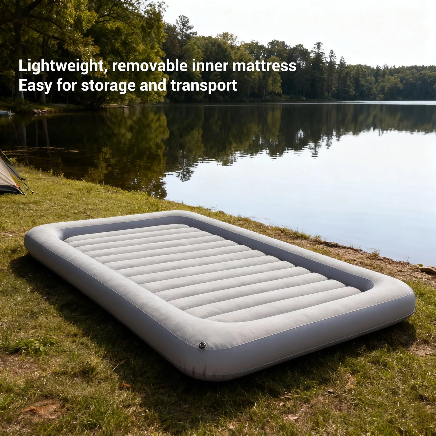 Inflatable Toddler Travel Bed Air Mattress Set Portable Blow Up Detachable 2 Sided Inflatable Mattress for Boys Girls Camping