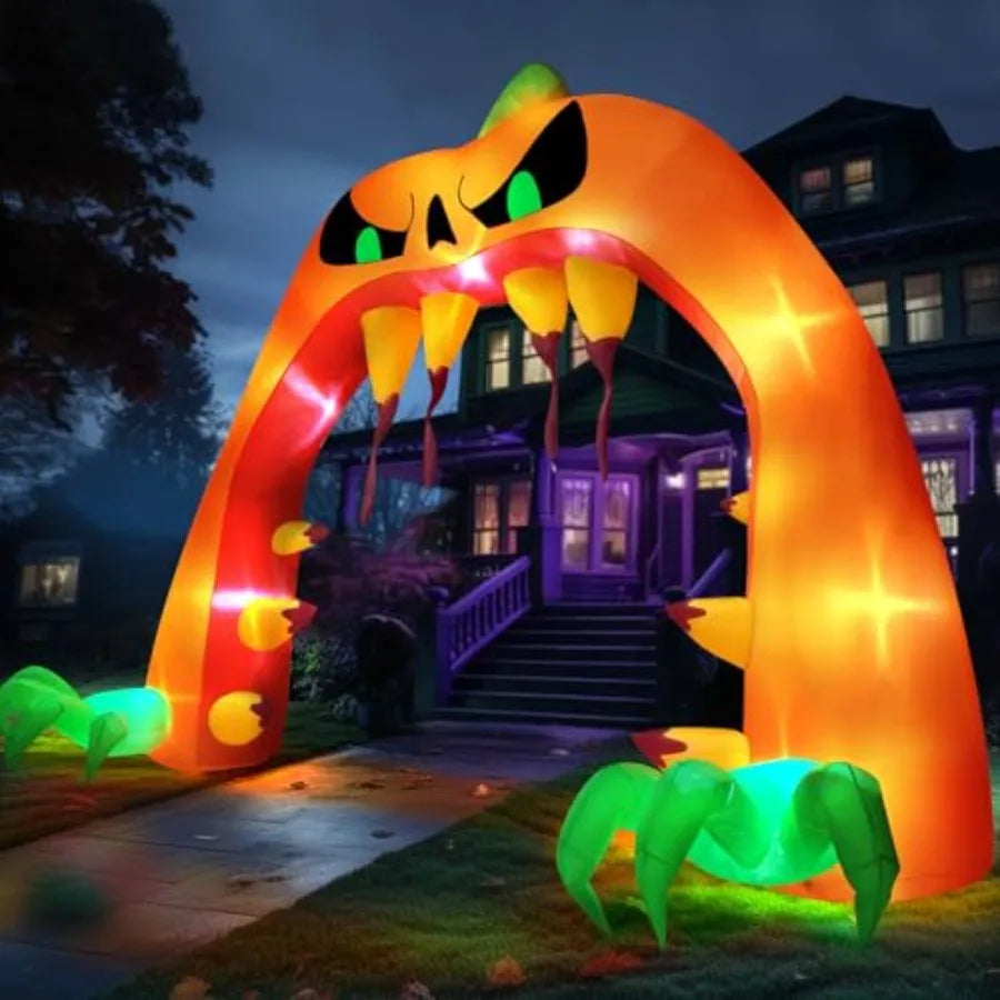 MDNG Halloween Pumpkin Archway Inflatable Decoration With Built In Fan