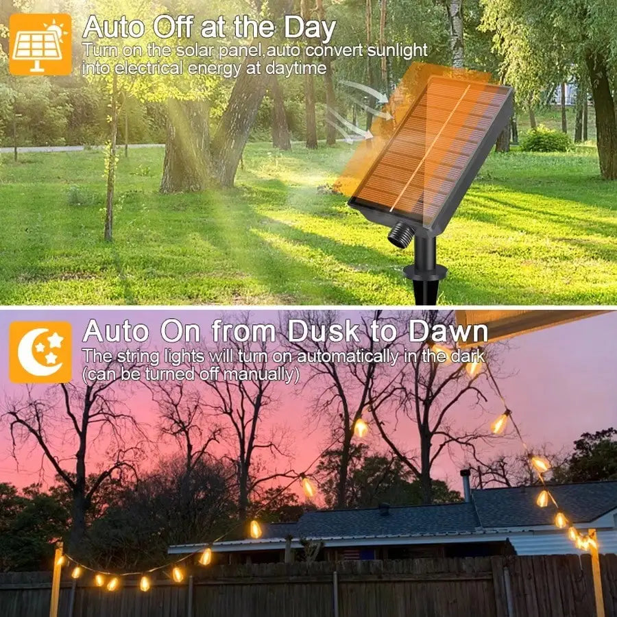 Solar String Lights LED Shatterproof Waterproof Outdoor Garden Patio Decor